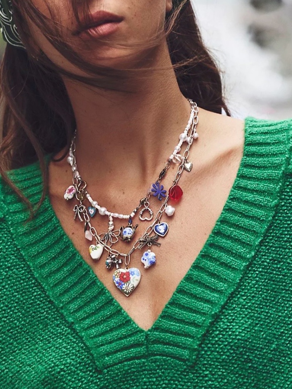 Free People Maxamillion Coquette Candy Charm Necklace NWT Adjustable